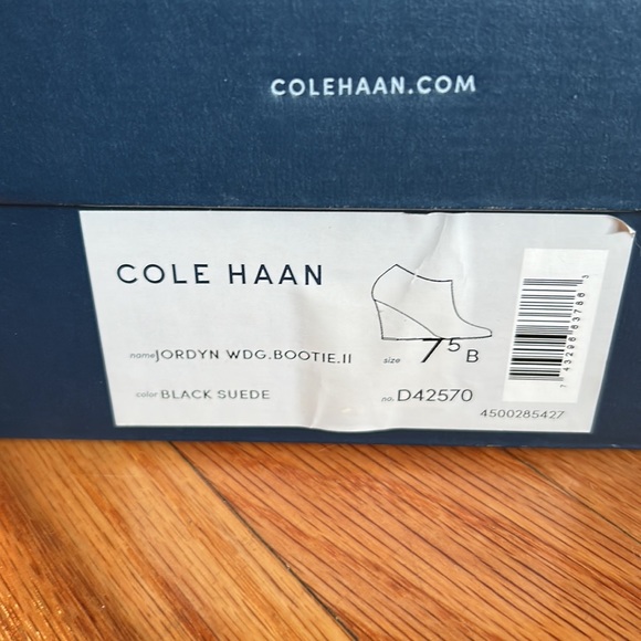 Cole Haan Jordyn Wedge Bootie- Black Suede - Picture 4 of 4